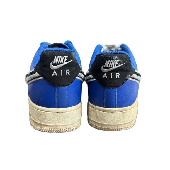 Nike Air Force 1 Low Mens 11 Chenille Swoosh Royal Blue Shoes 823511-409 - Picture 6 of 10